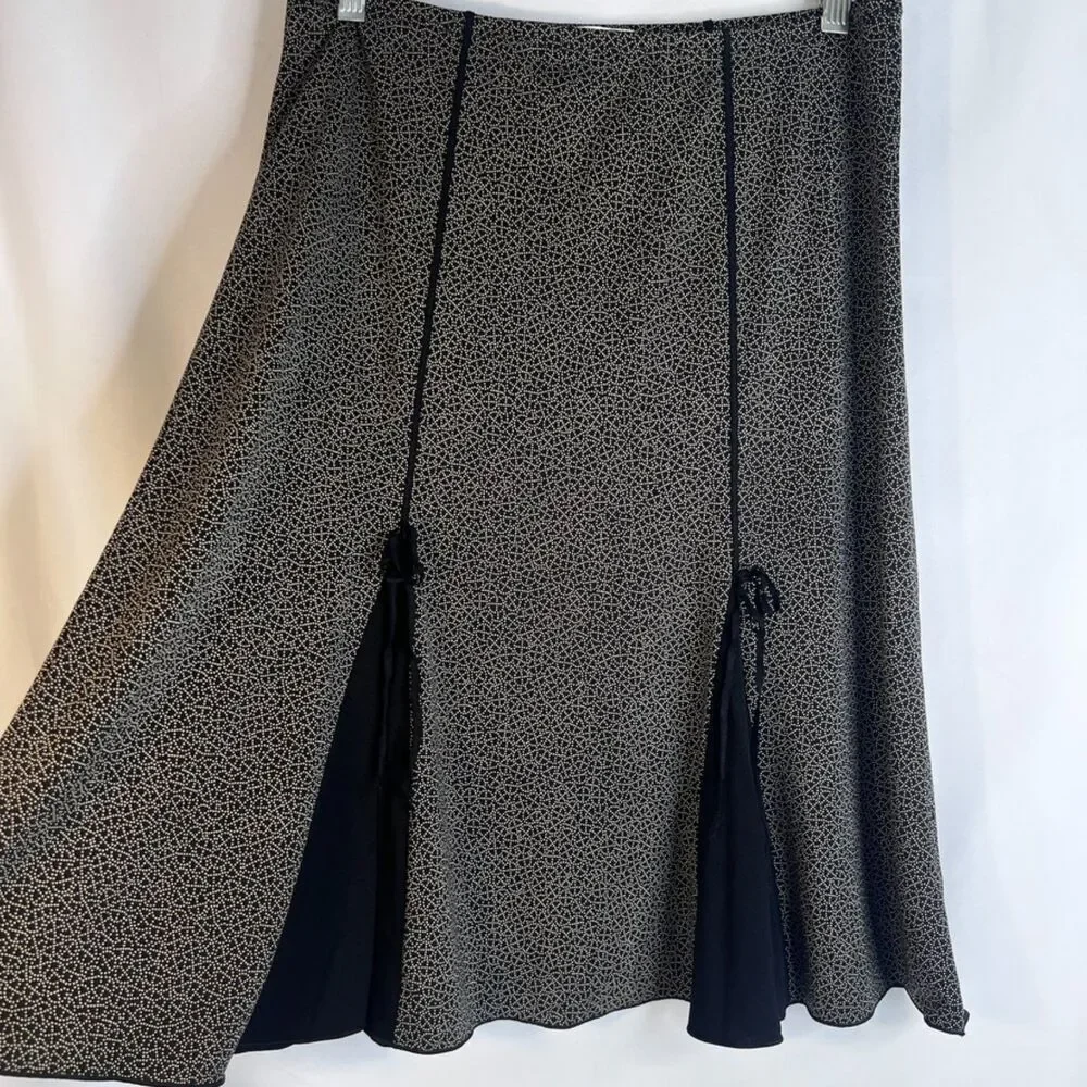 Max Studio Vintage Aline Skirt‎ with Pleat & Ribbon Bow Detail Size Medium